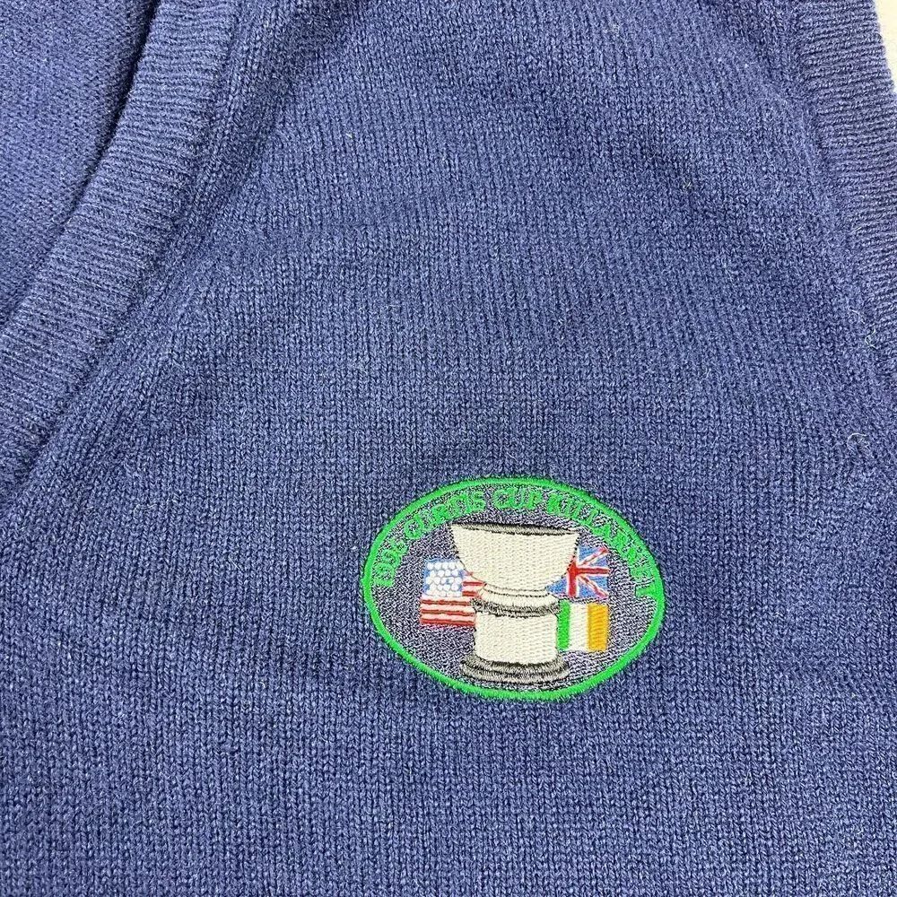 Glenmuir 1891 Mens Lambswool Sweater Vest Blue Vintage Knit 1996 LARGE SCOTLAND - Picture 3 of 10